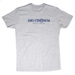 Big Crown Records Logo T-Shirt, blue on grey tee.