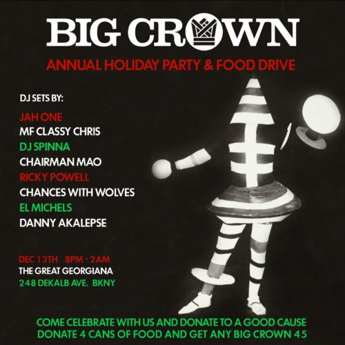 big crowm holiday party & food drive 2018