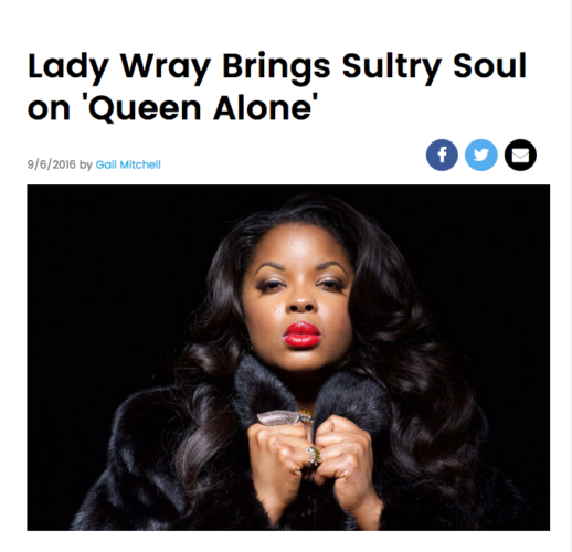 Lady Wray Brings Sultry Soul on "Queen Alone" and premieres second single "Smiling" via Billboard